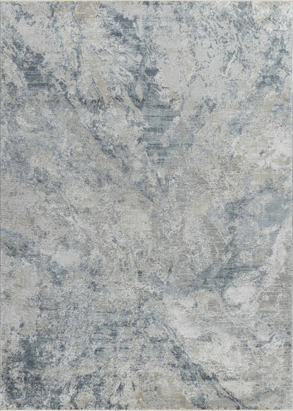 Arden Abstract Contemporary Blue and Grey Indoor Rug