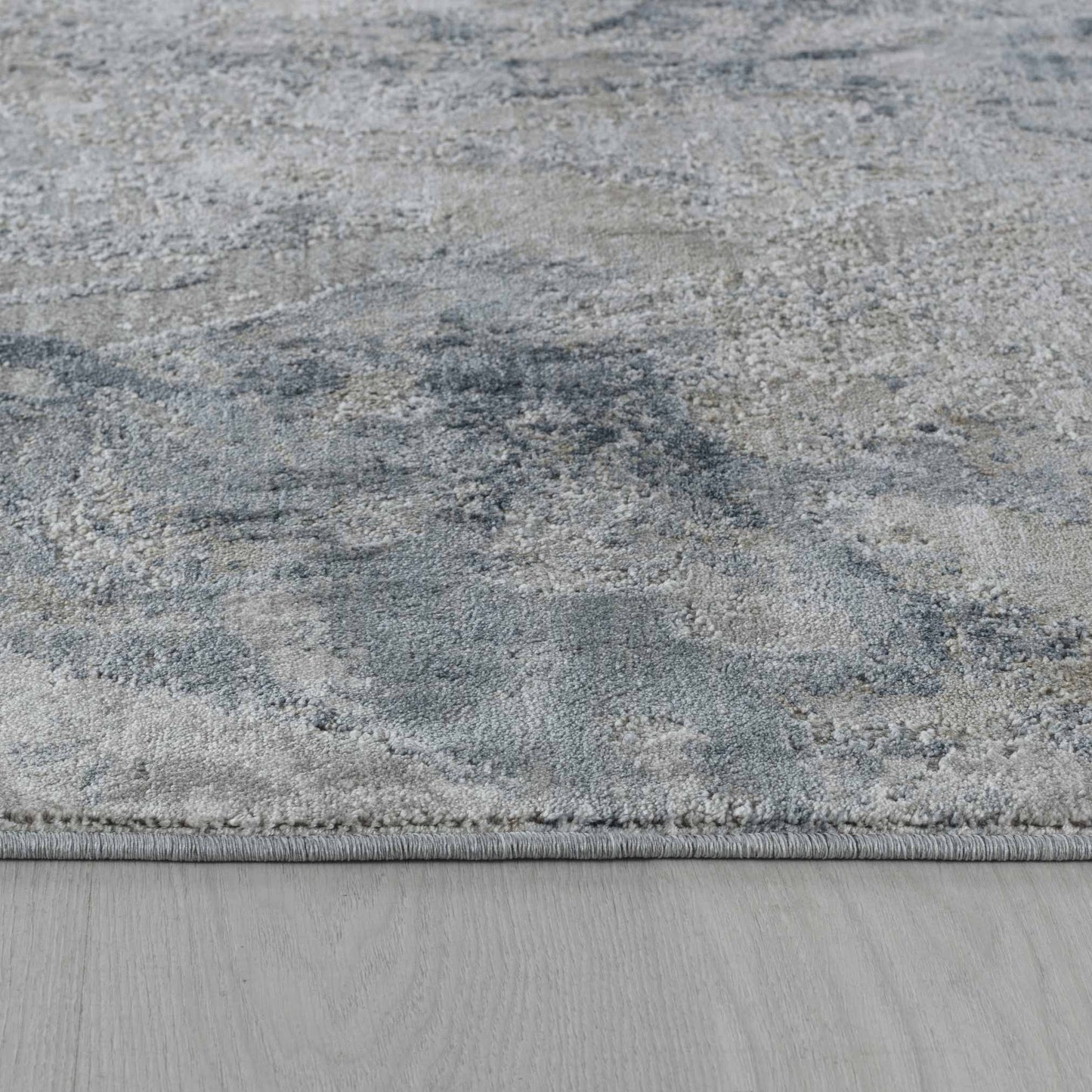 Arden Abstract Contemporary Blue and Grey Indoor Rug