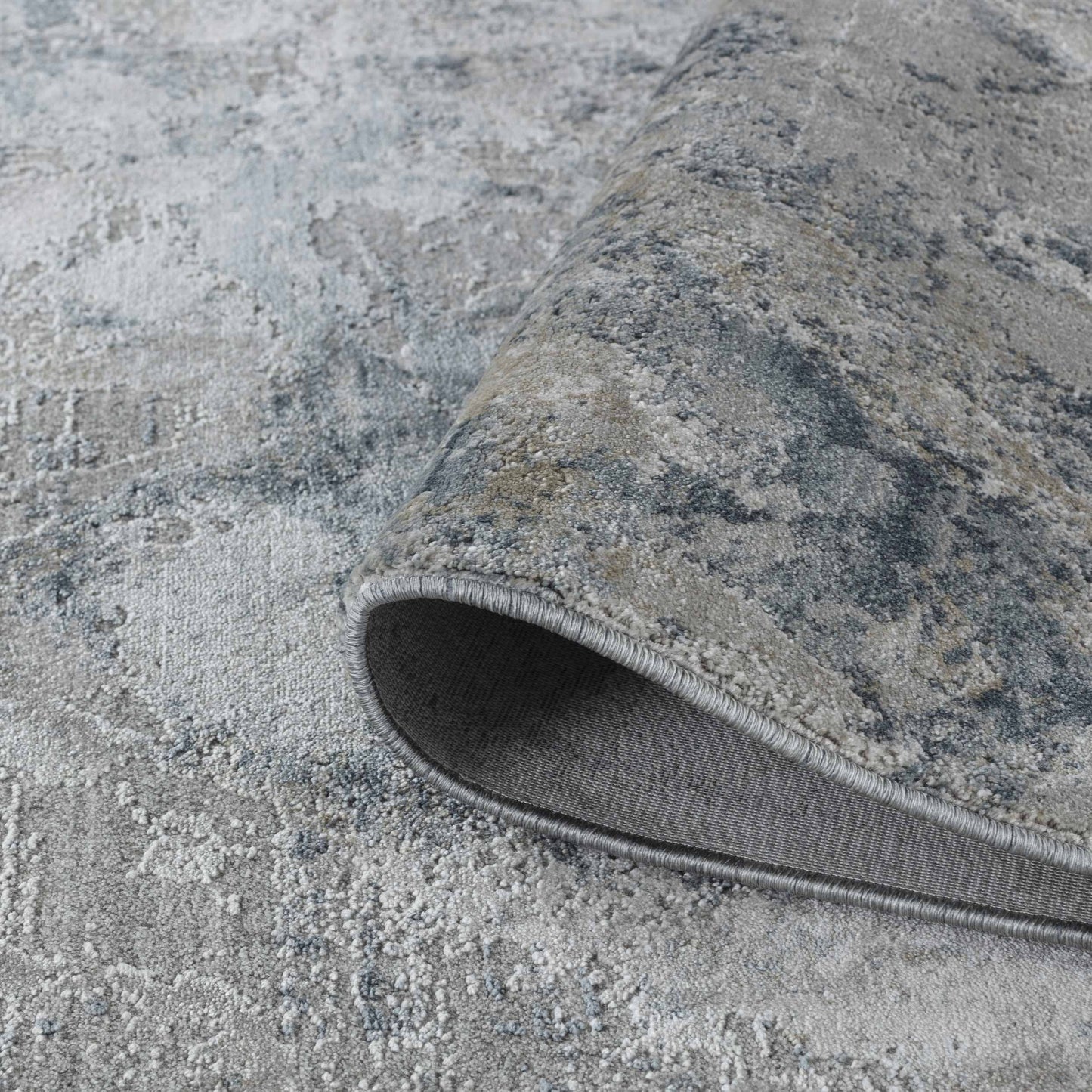 Arden Abstract Contemporary Blue and Grey Indoor Rug