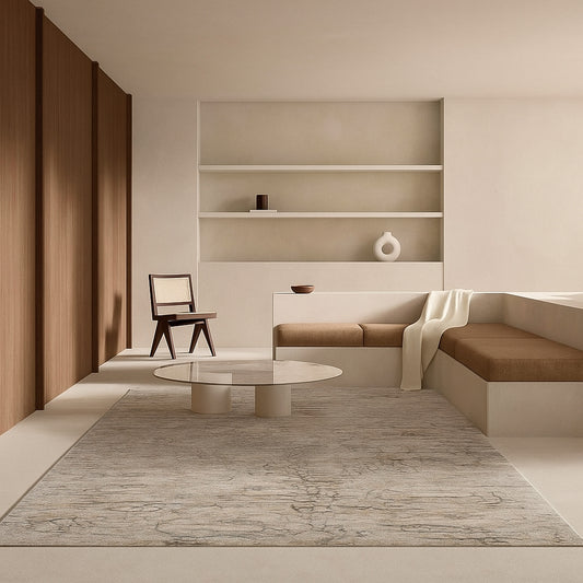 Melo Abstract Scandinavian Beige Rug