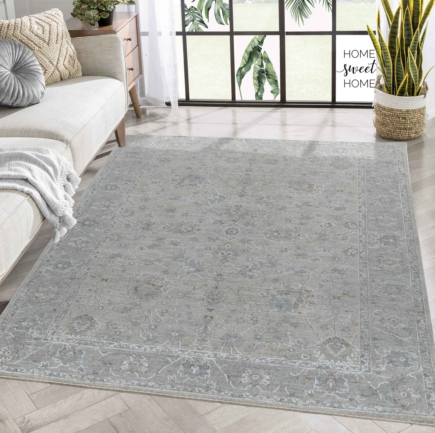 Alfombra de transición para interiores en color crema estilo bohemio del sudoeste