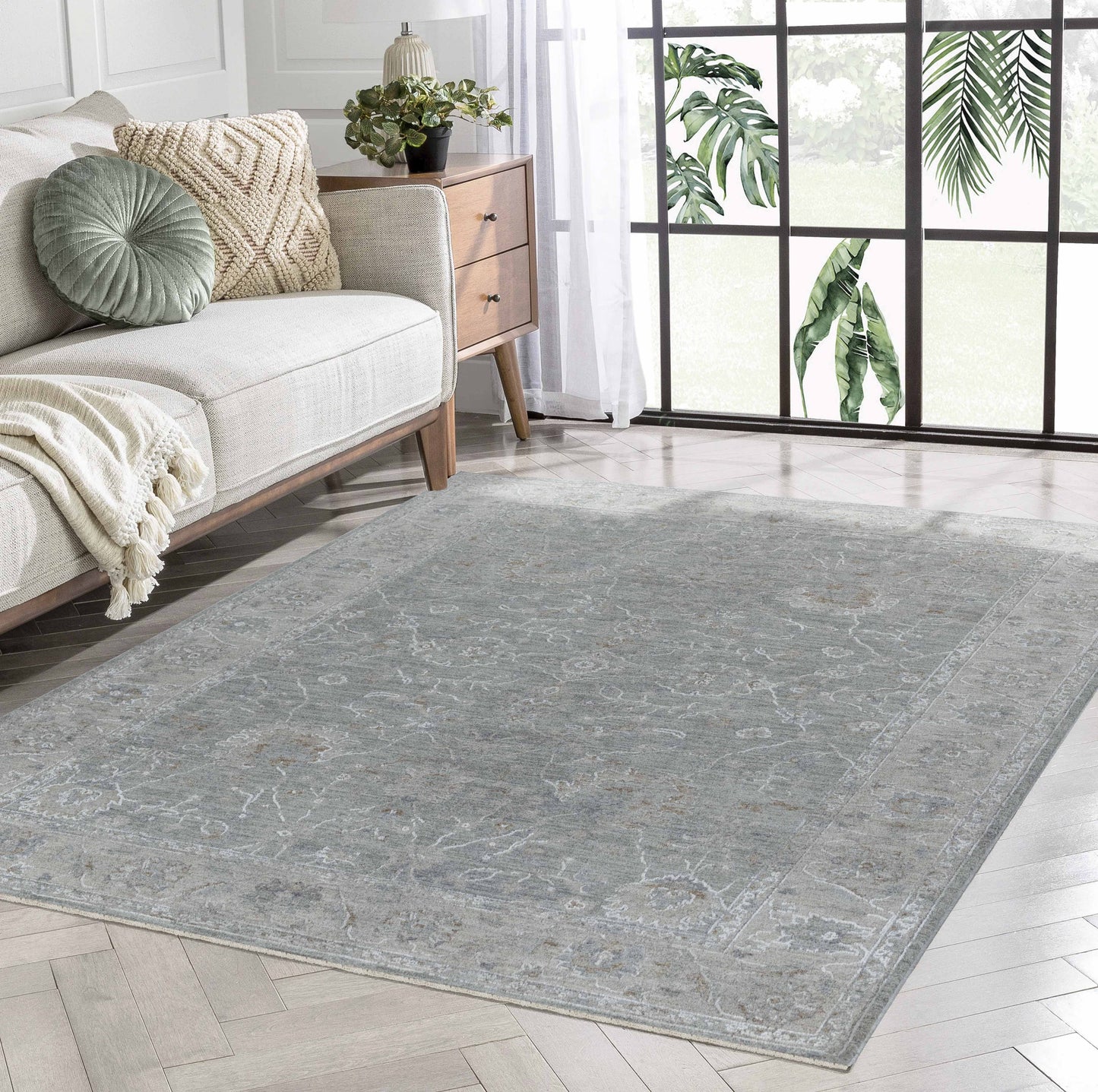 Alfombra de transición para interiores estilo boho turquesa del sudoeste