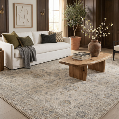 Alfombra Elysian estilo bohemio estilo suroeste en color crema