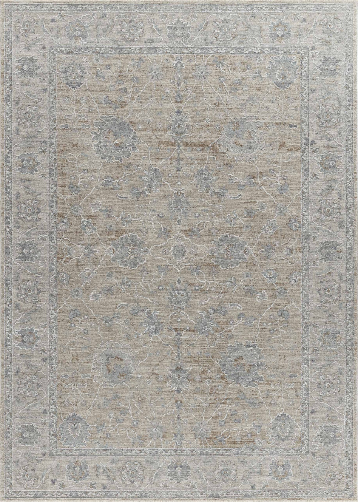Safiya Floral Medallion Traditional Gold and Beige Indoor Rug