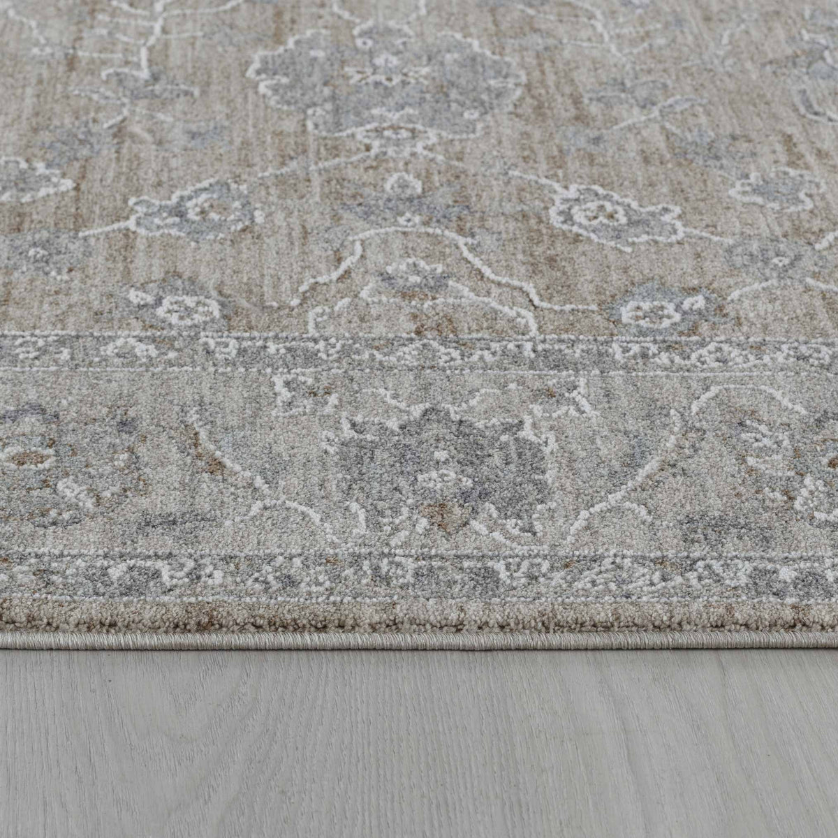 Safiya Floral Medallion Traditional Gold and Beige Indoor Rug