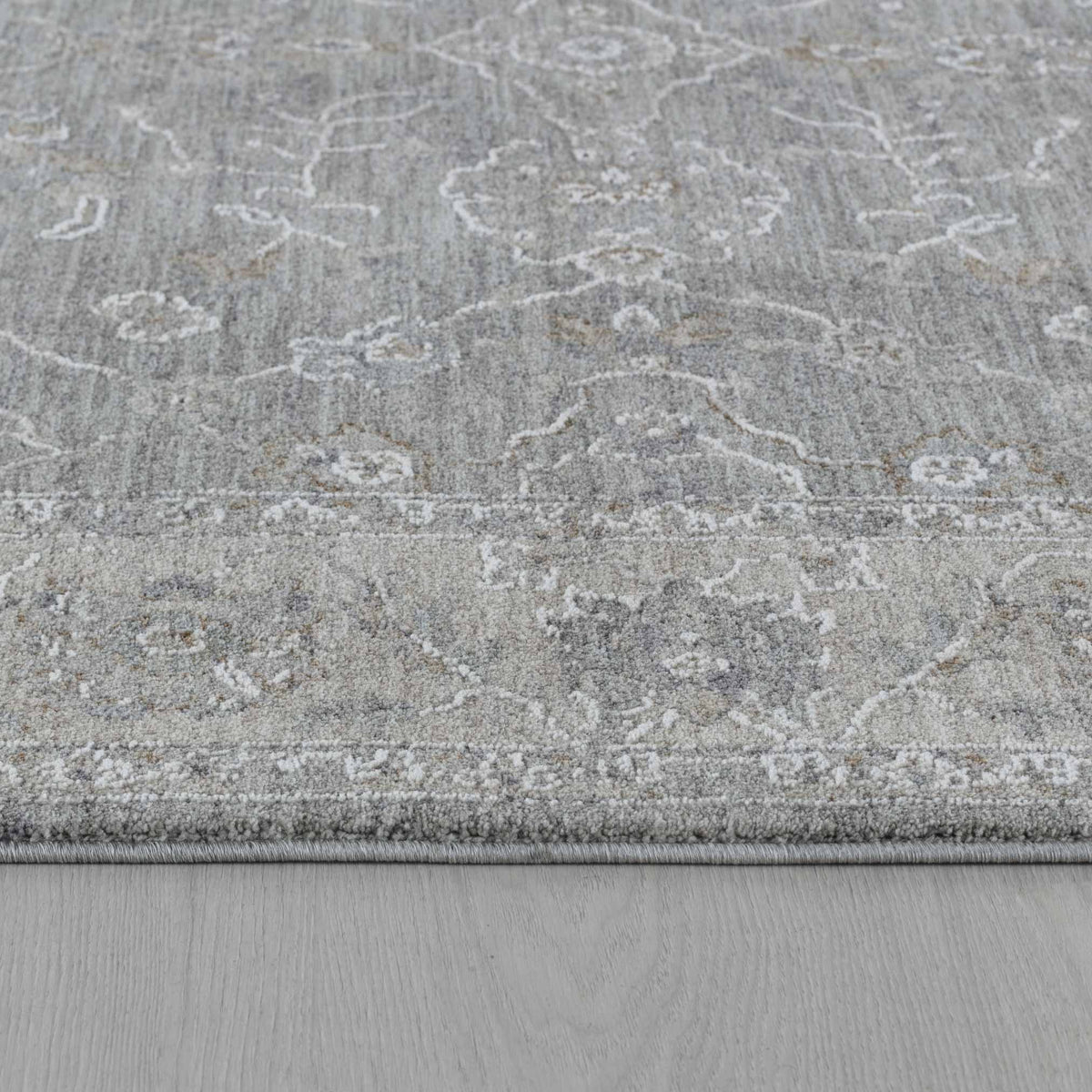 Safiya Floral Medallion Traditional Blue and Grey Indoor Rug