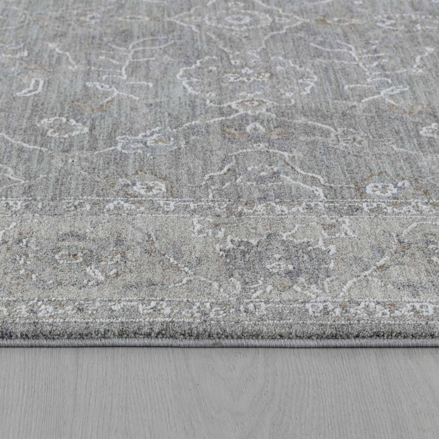 Safiya Floral Medallion Traditional Blue and Grey Indoor Rug
