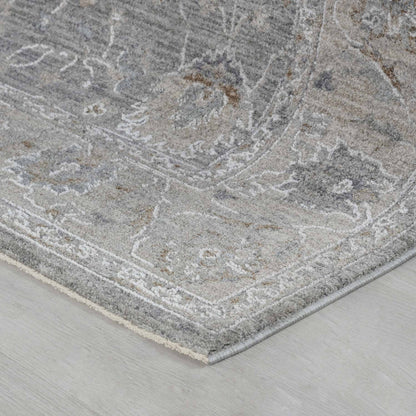 Safiya Floral Medallion Traditional Blue and Grey Indoor Rug
