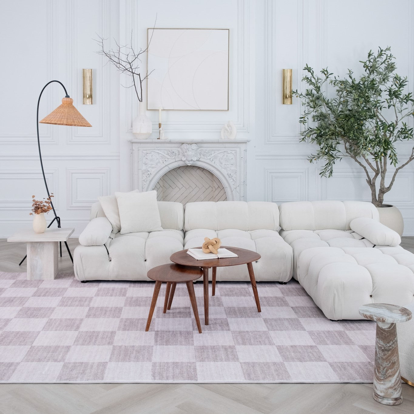 Emil Checkered Contemporary Beige and Brown Indoor Rug-5