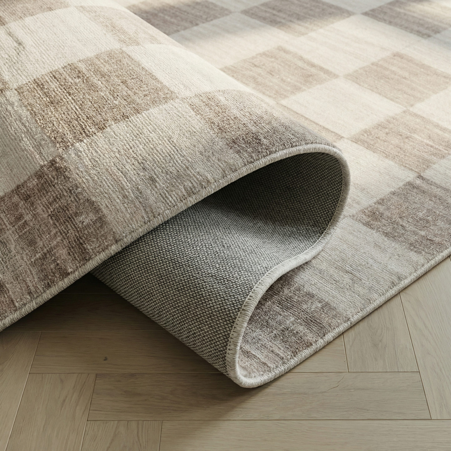 Emil Checkered Contemporary Beige and Brown Indoor Rug-6