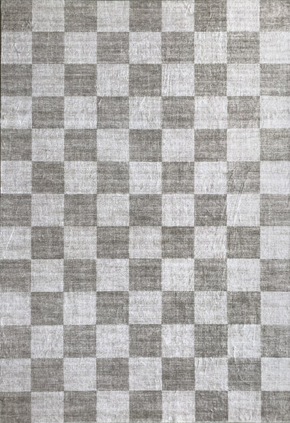 Emil Checkered Contemporary Beige and Brown Indoor Rug