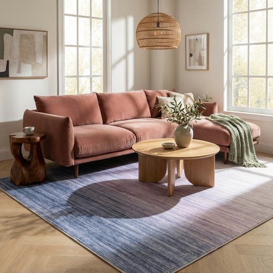 Soren Ombre Modern Purple and Cream Indoor Rug-2