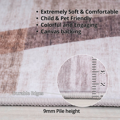 Tapis marron abstrait à carreaux abstrait Eclipse