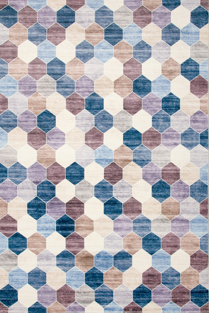 Eclipse Checkered Purple Rug