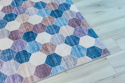 Tapis violet géométrique à carreaux Eclipse