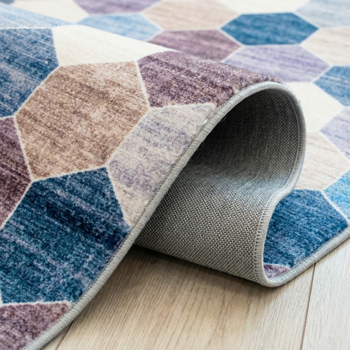 Silas Geometric Contemporary Purple and Cream Indoor Rug-6
