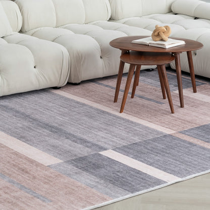 Tapis marron géométrique moderne du milieu du siècle Eclipse