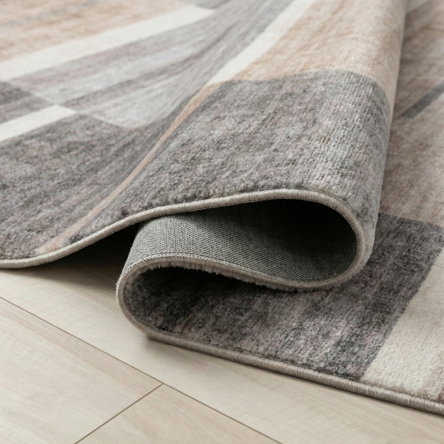 Milan Geometric Contemporary Brown and Grey Indoor Rug-6