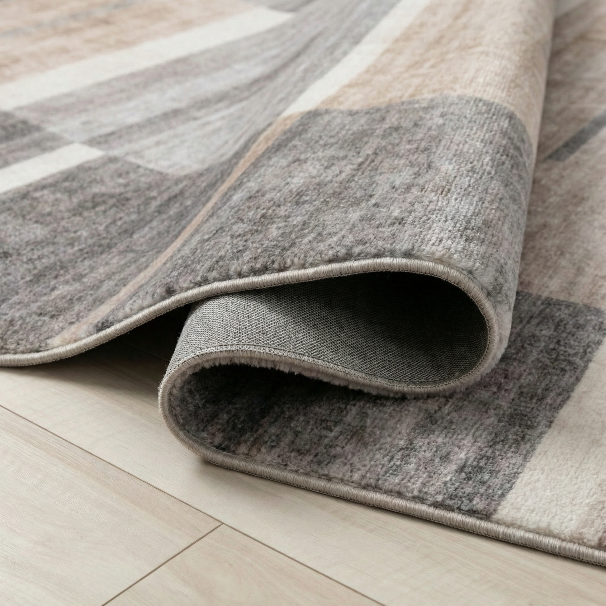 Milan Geometric Contemporary Brown and Grey Indoor Rug-6