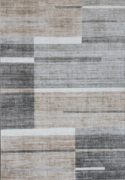 Milan Geometric Contemporary Brown and Grey Indoor Rug