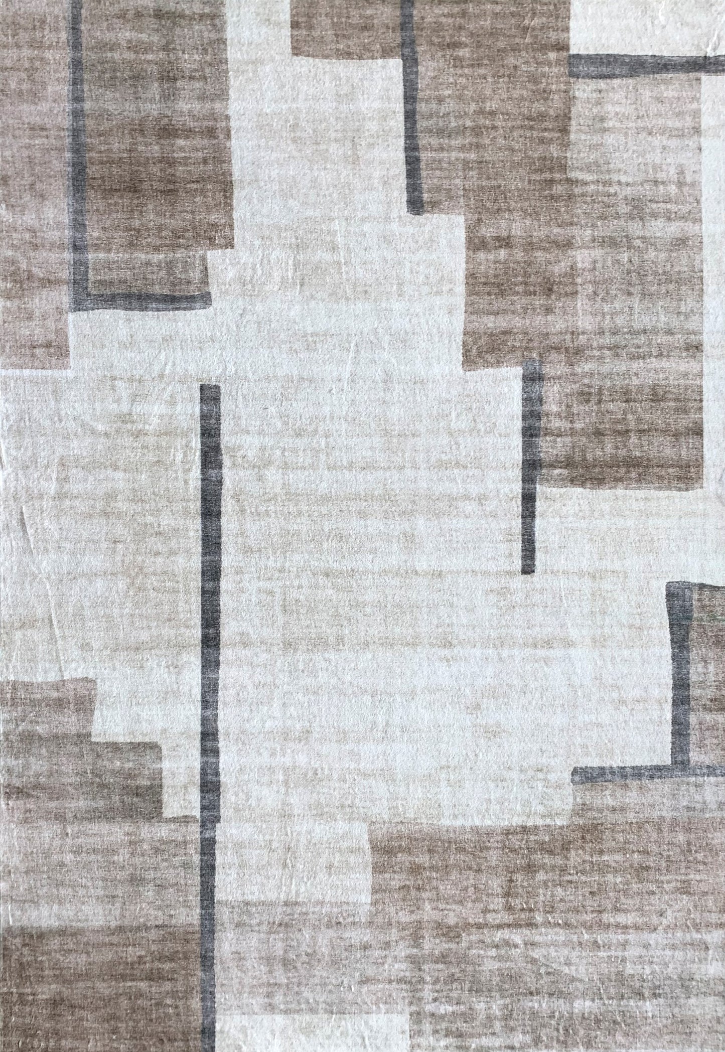 Miles Geometric Contemporary Beige and Brown Indoor Rug-1