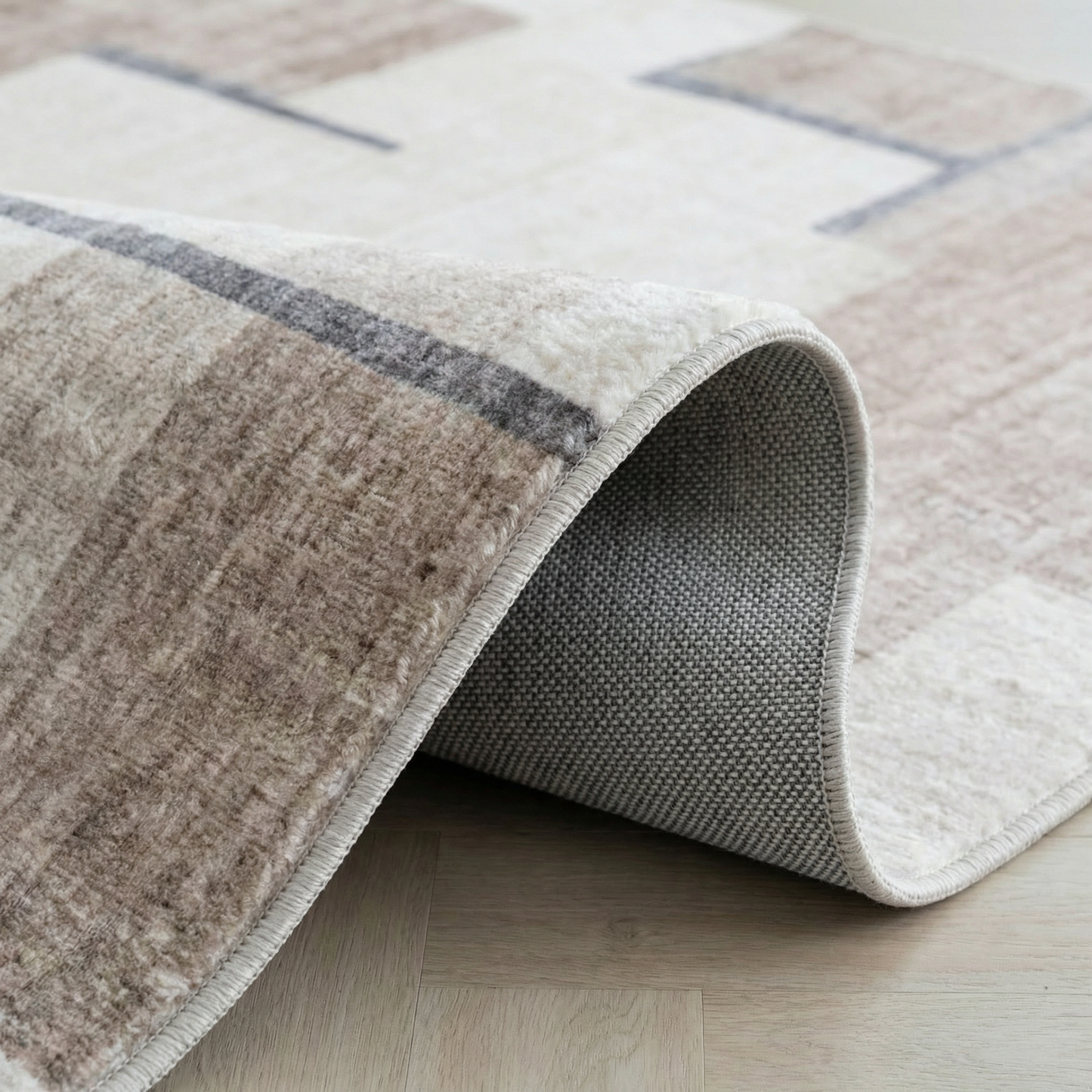 Miles Geometric Contemporary Beige and Brown Indoor Rug-7