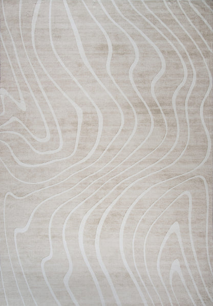 Tapis beige abstrait moderne Eclipse