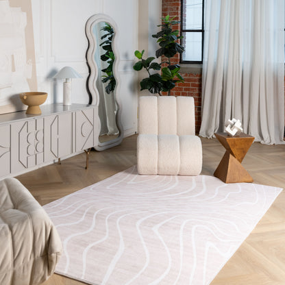 Tapis beige abstrait moderne Eclipse