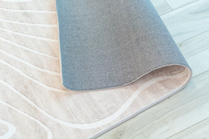Tapis beige abstrait moderne Eclipse