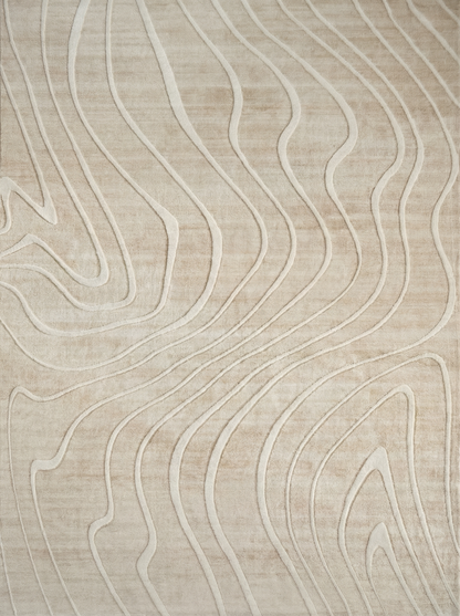 Evan Abstract Line Contemporary Beige and Cream Indoor Rug-1