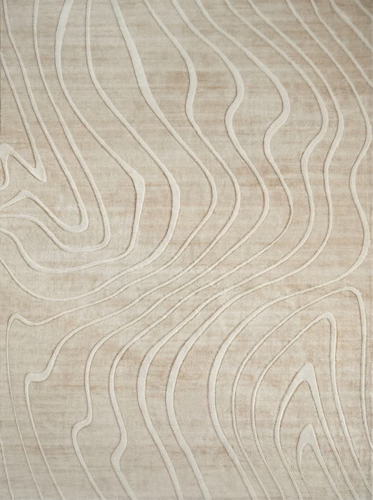 Evan Abstract Line Contemporary Beige and Cream Indoor Rug