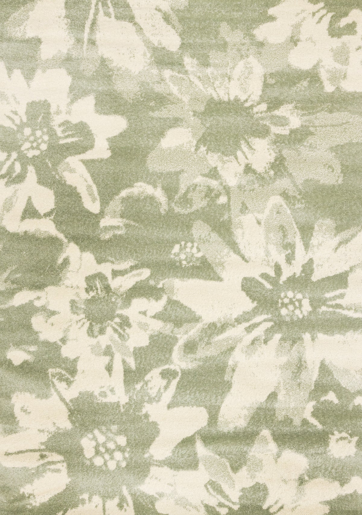 Contemporary Botanical Green Area Rug