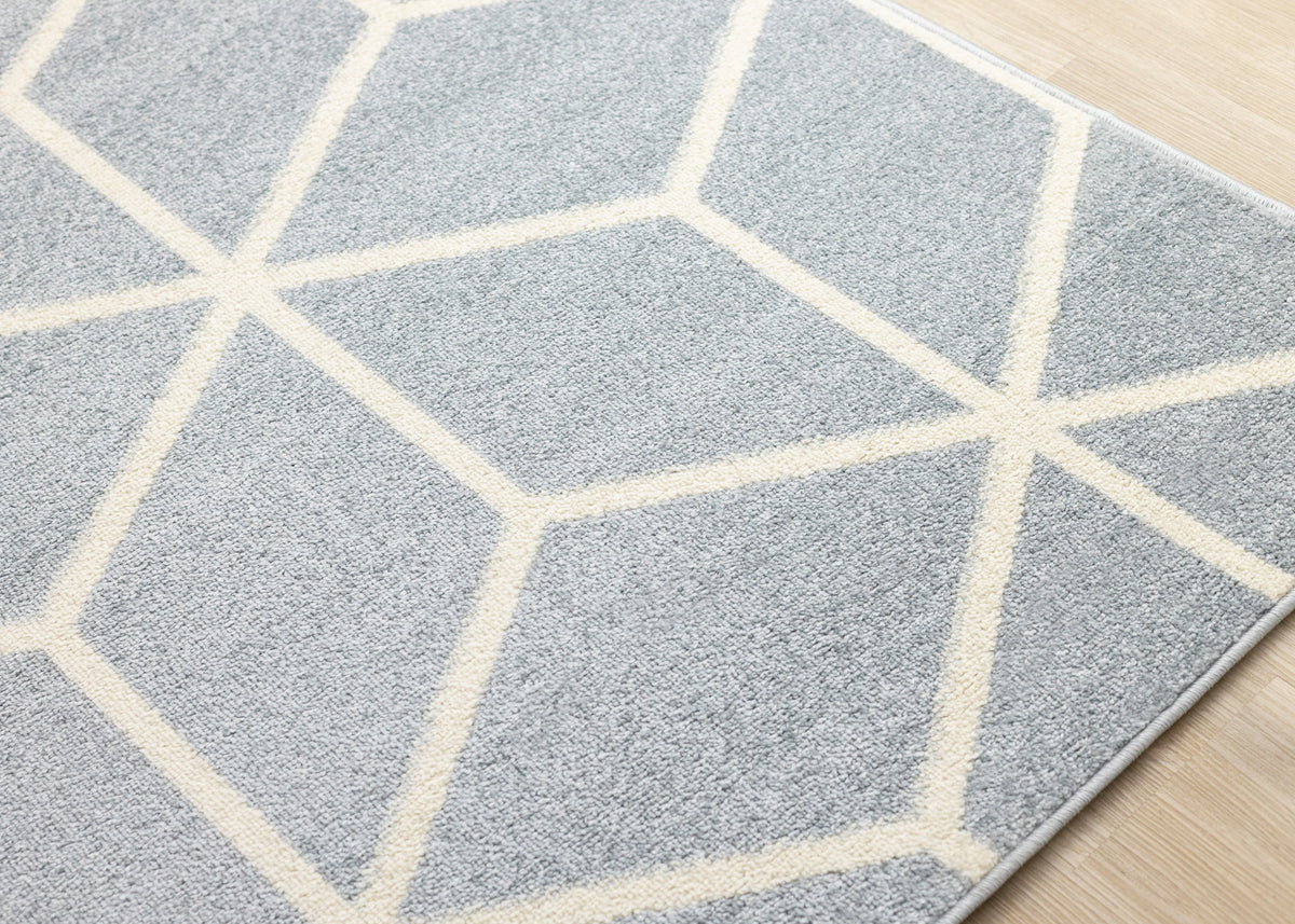Contemporary Geometric Blue Area Rug