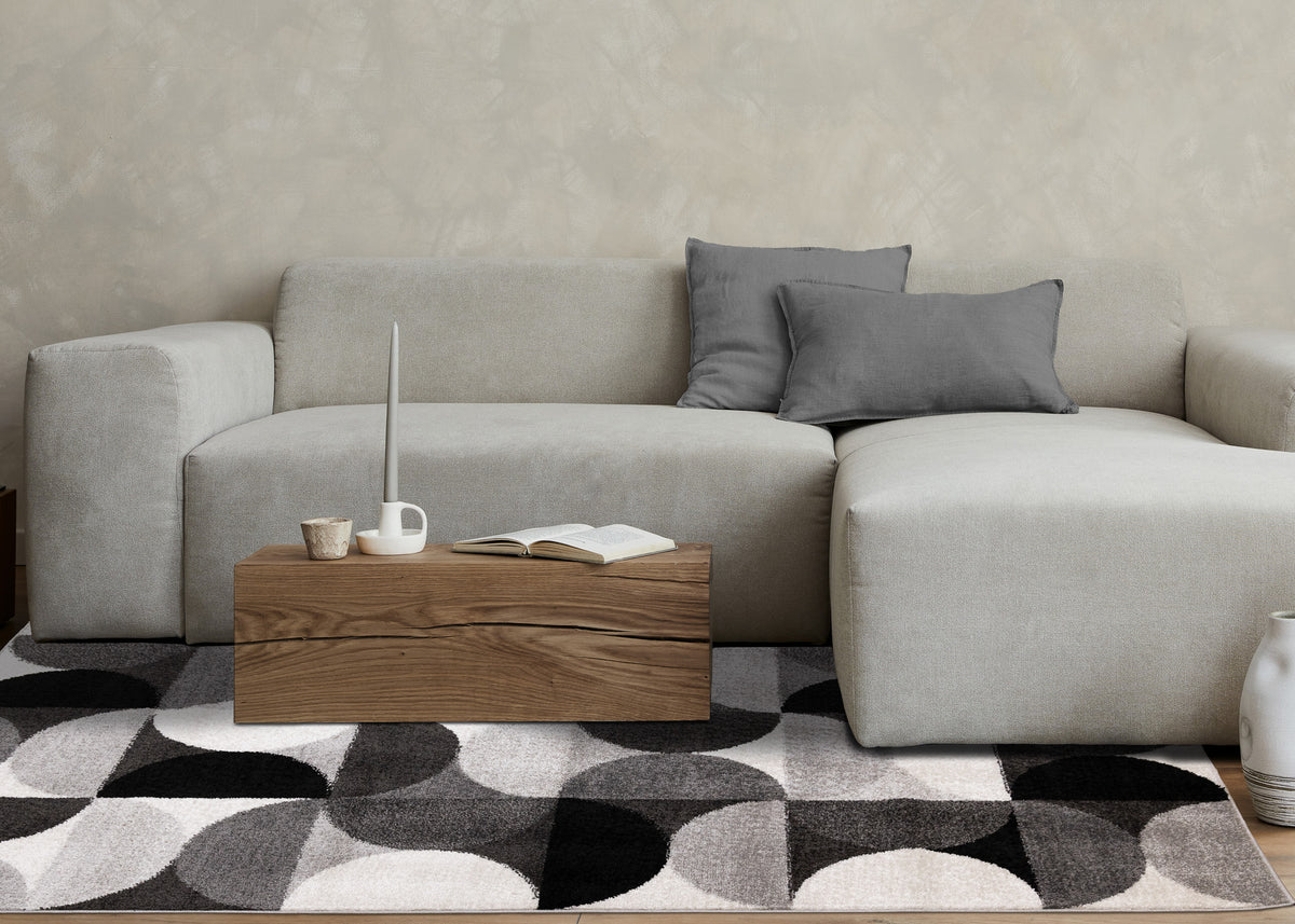 Mid-Century Geometric Grey Area Rug