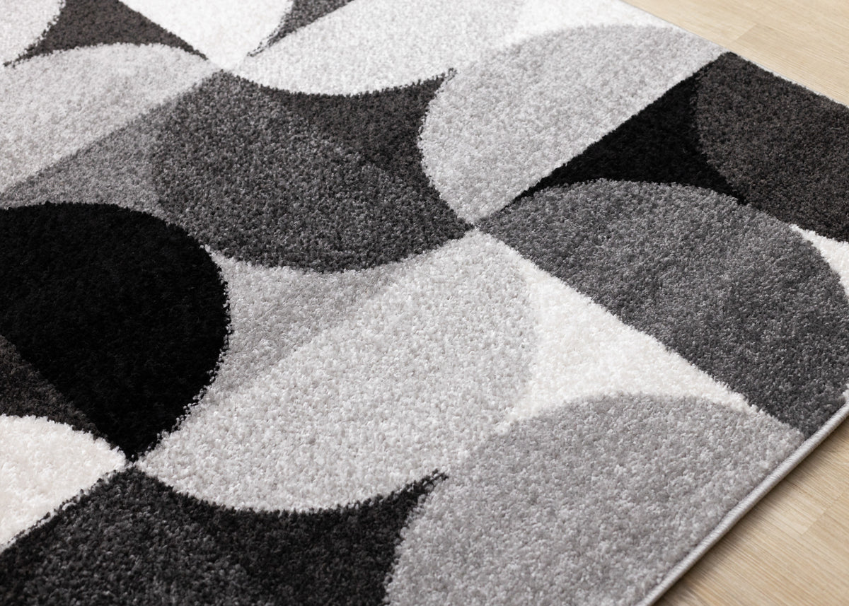 Mid-Century Geometric Grey Area Rug