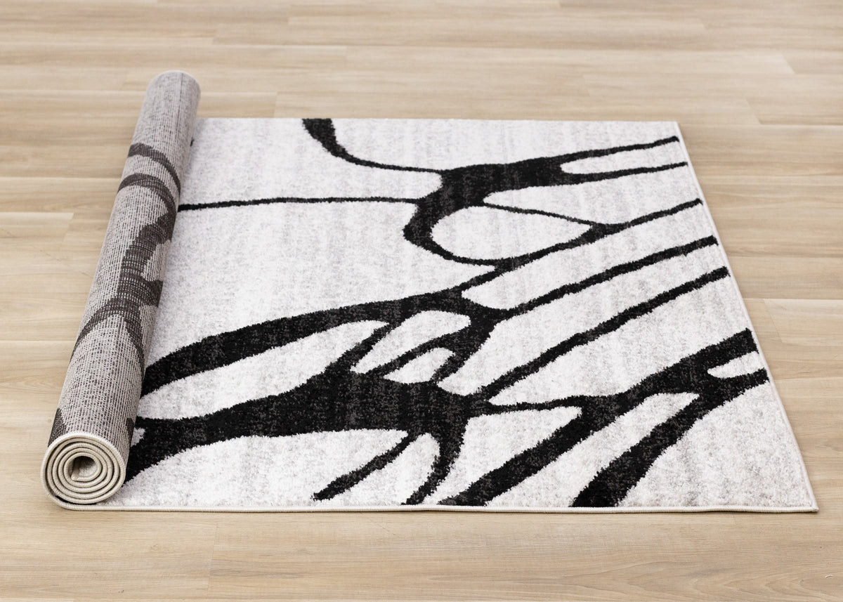 Contemporary Distressed Organic Grey Area Rug