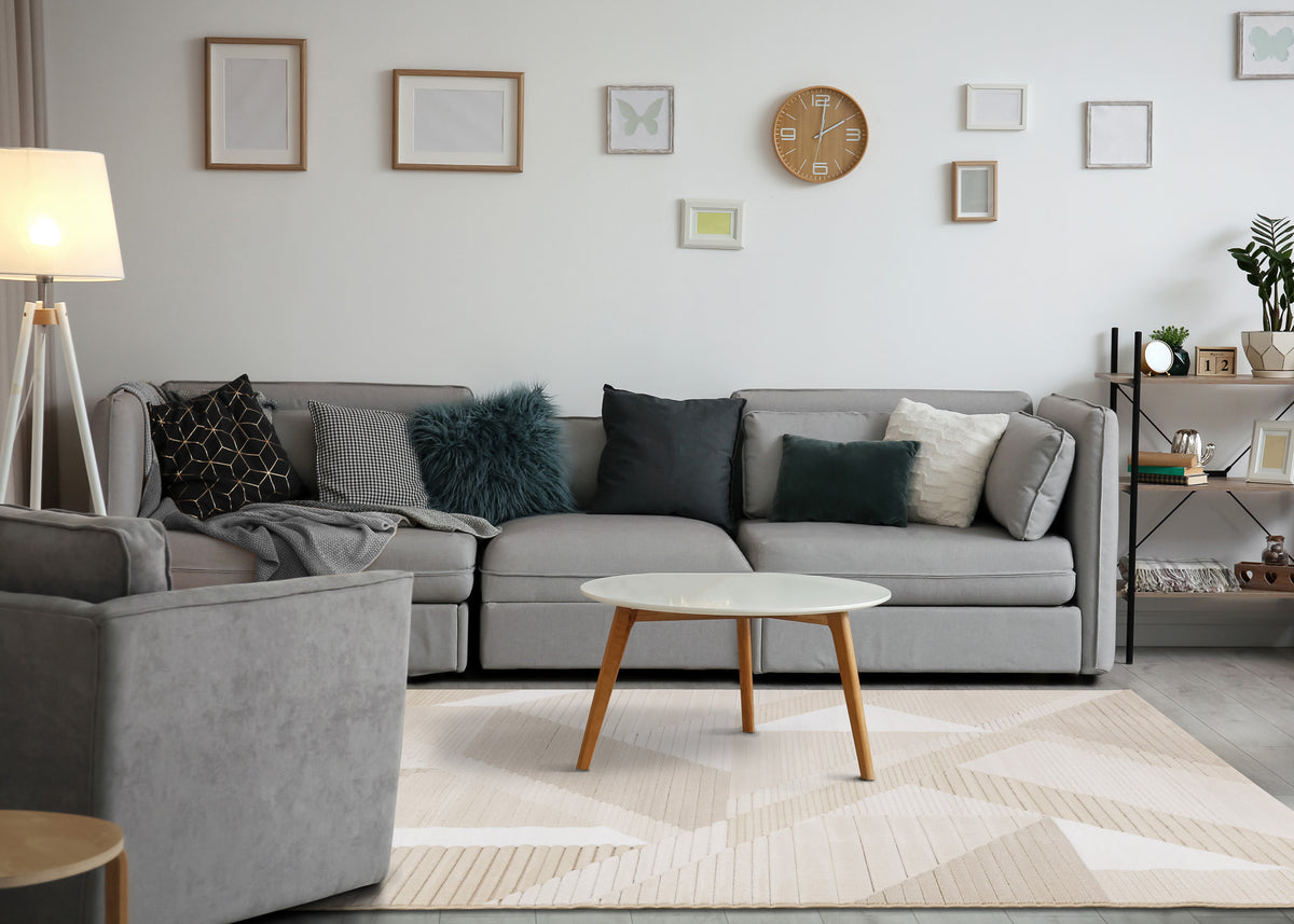 Modern Geometric Beige Area Rug