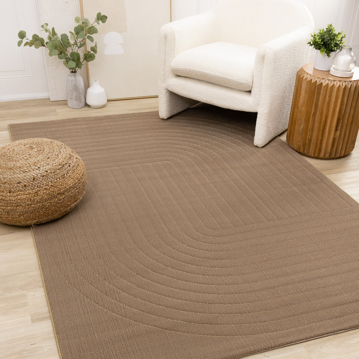 Deco Geometric Brown Area Rug