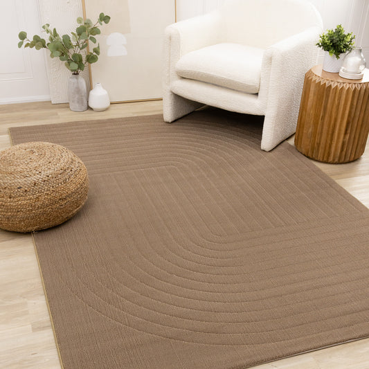 Deco Geometric Brown Area Rug
