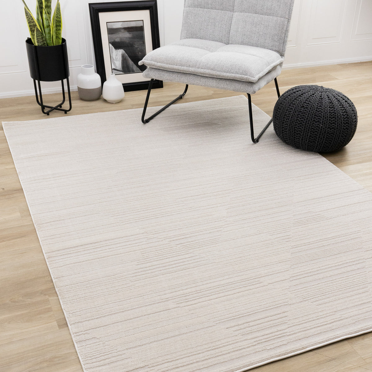 Modern Trellis Beige Area Rug