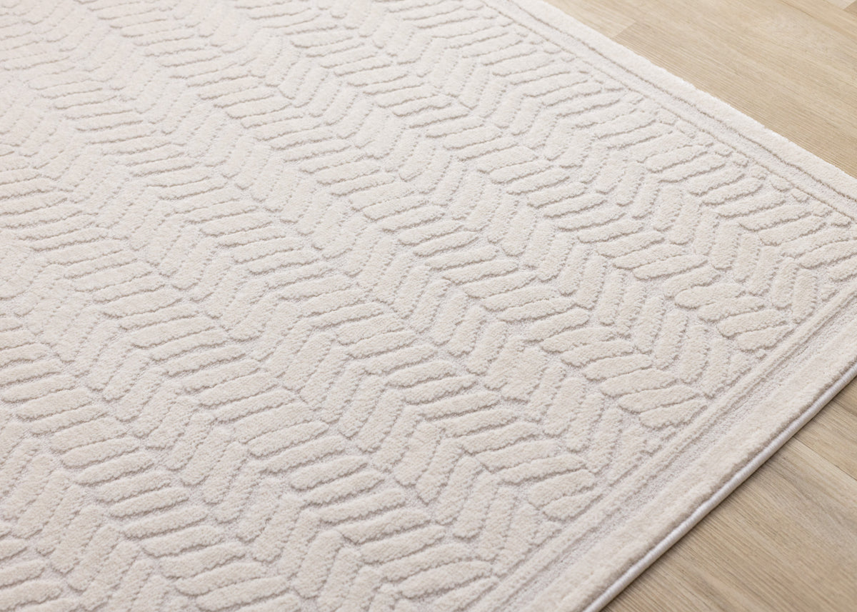 Modern Chevron Beige Area Rug
