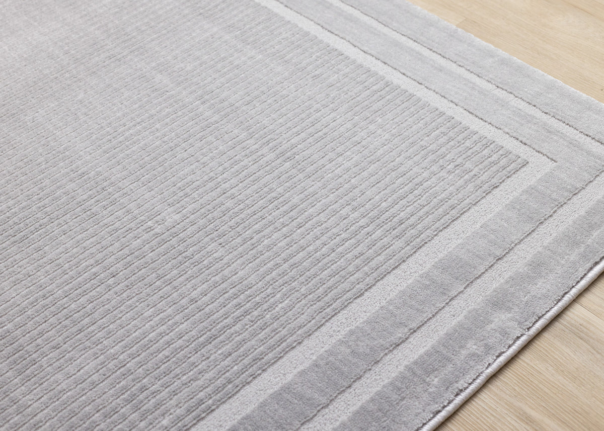 Contemporary Border Grey Area Rug