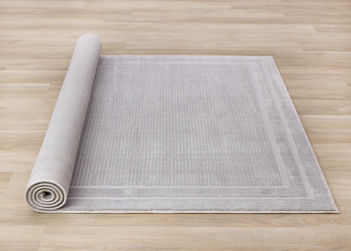 Contemporary Border Grey Area Rug