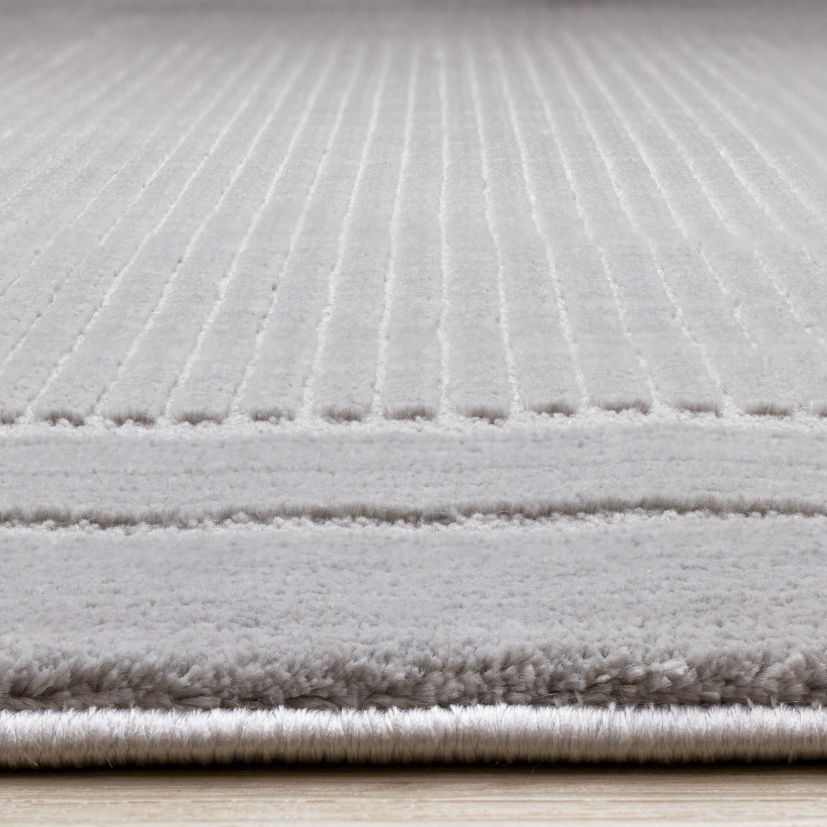 Contemporary Border Grey Area Rug