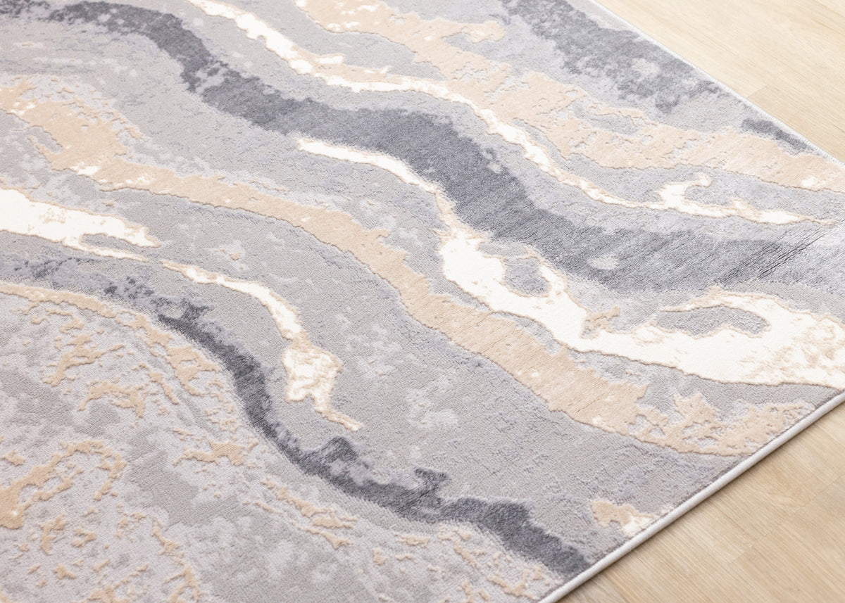 Contemporary Organic Taupe Area Rug
