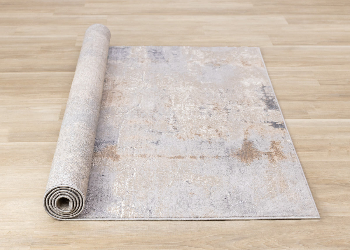 Contemporary Distressed Taupe Area Rug