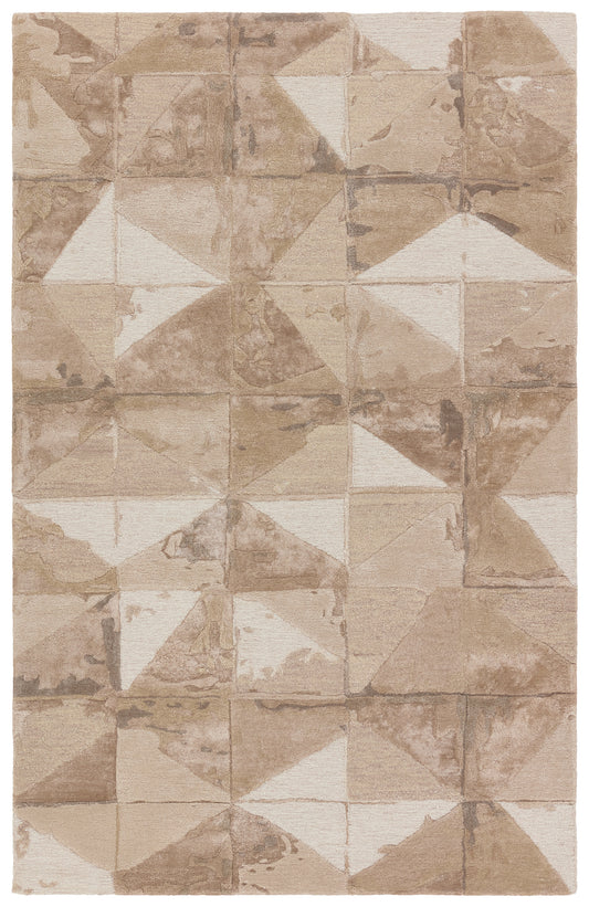 Agate Geometric Geometric Tan and Taupe Area Rug