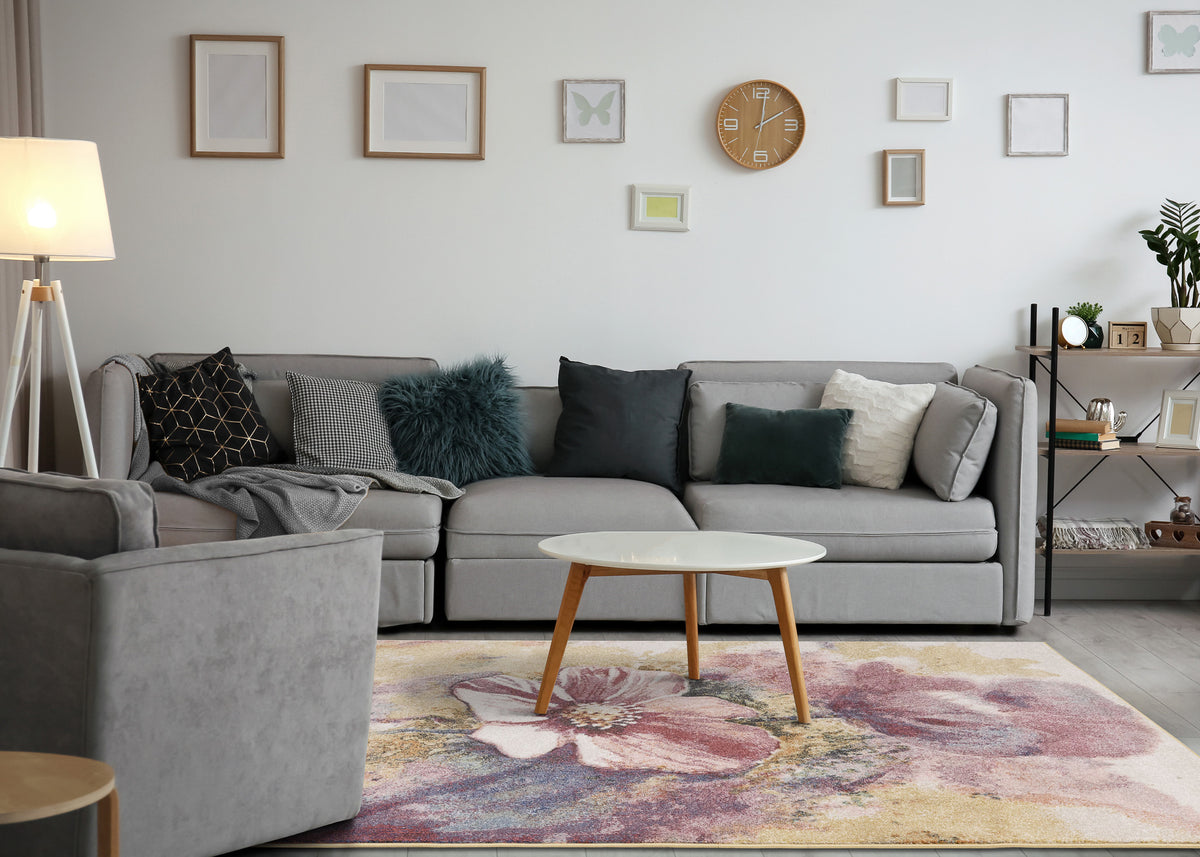 Contemporary Botanical Rug  Indoor Area