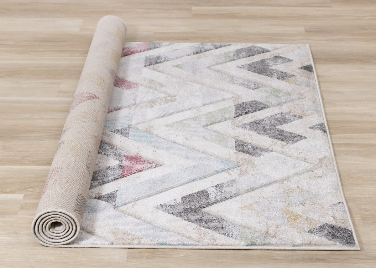 Modern Chevron Area Distressed Indoor