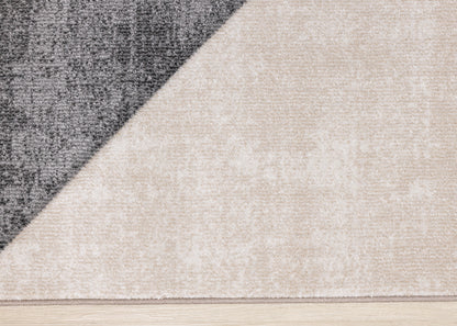 Modern Distressed Geometric Grey Area Rug